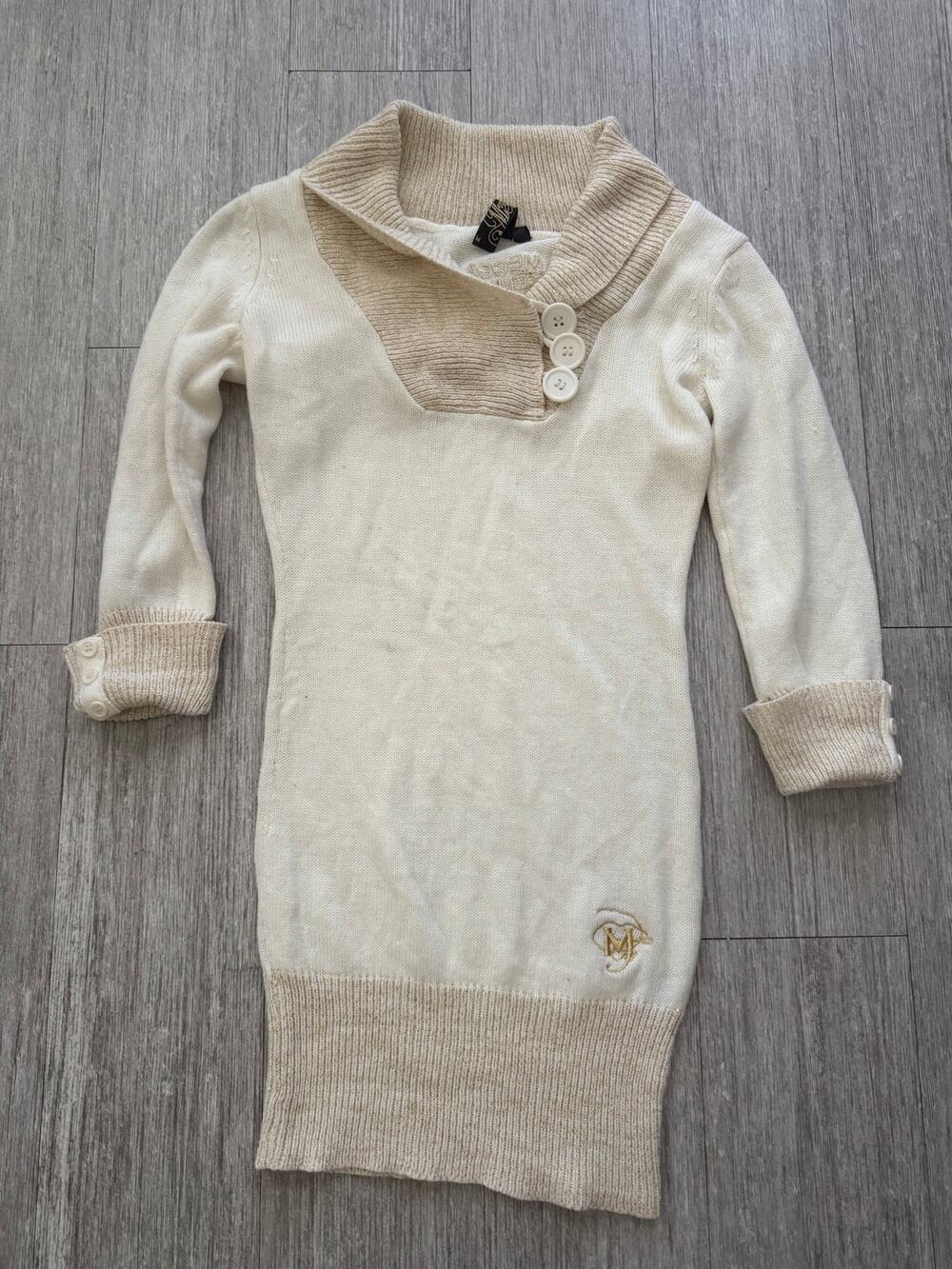 Vintage Y2k Mecca Femme Knit Bodycon Sweater Dress